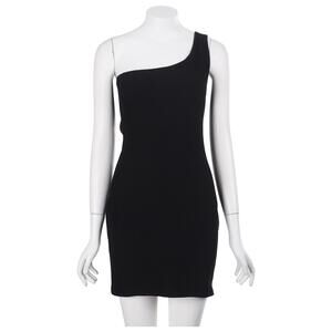 Babaton | Dresses | Aritzia Babaton Nwt Sculpt Knit Dress One Shoulder Mini Black Bodycon Size M